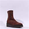 Miss Elastic Platform Wedge Ankle Boot - Brown Stretch